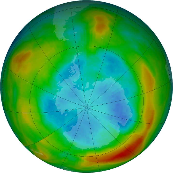 Antarctic ozone map for 04 September 1980